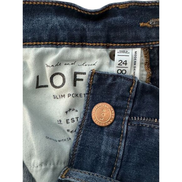 Loft Modern Skinny Crop Jeans 00/24 Dark Wash - Picture 3 of 5